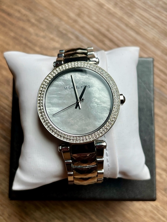 Michael Kors Accessories - Mother Of Pearl MK Women's Parker MK6424 Silver Stainless-Steel Watch